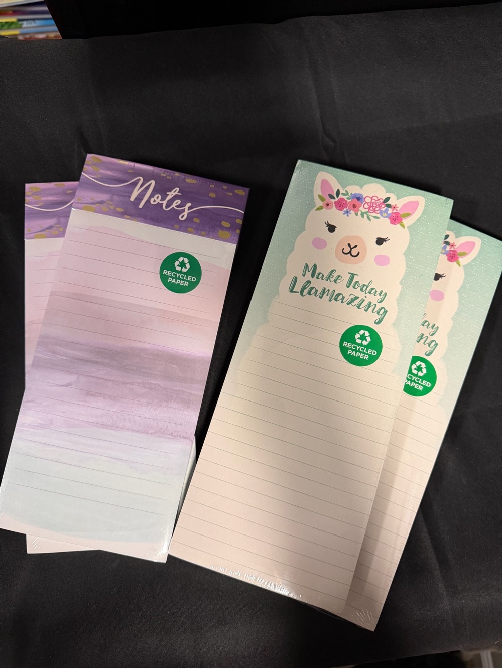 Recycled Paper Notepad with Magnet. Choose 1. LLAMA OR WATERCOLOR.